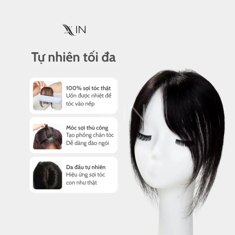 Tóc Giả Kẹp Mái 4D - Mái AS688